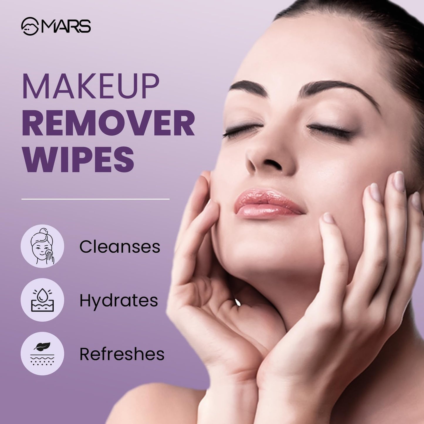 MARS Makeup Removing Face Wipes | Gentle, Hydrating & Enriched with Green Tea & Aloe Vera