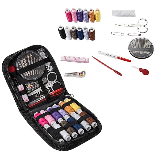 Portable Sewing Kit with Complete DIY Supplies for Travel and Emergencies