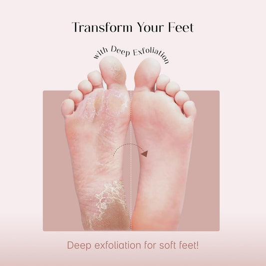 Exfoliating Foot Mask with Glycolic Acid | Peeling Socks for Soft Feet | Vegan & Cruelty-Free