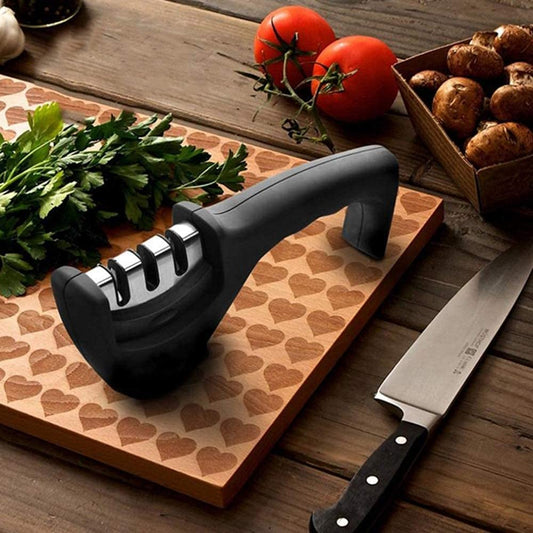 3-Stage Kitchen Knife Sharpener | Easy & Safe Knife Sharpening Tool