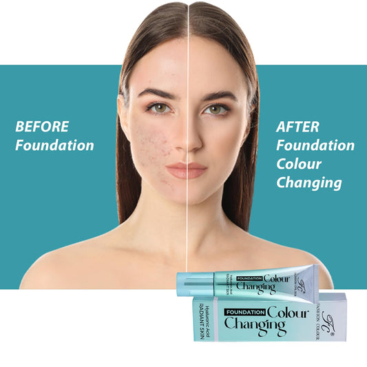 Color Changing Foundation with Hyaluronic Acid | Long-Lasting & Hydrating | Satin Finish