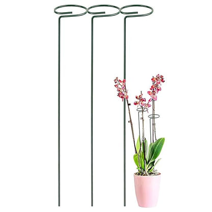 16-inch Metal Plant Stakes | Single Stem Flower Support | Pack of 3 Garden Trellises