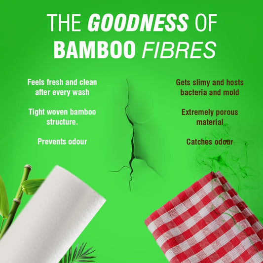 Reusable Bamboo Paper Towels – 100% Organic, Washable & Sustainable | Replaces 60 Rolls