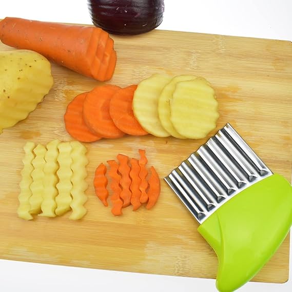 Styxon Stainless Steel Crinkle Cutter for Wavy Slicing and Veggie Prep