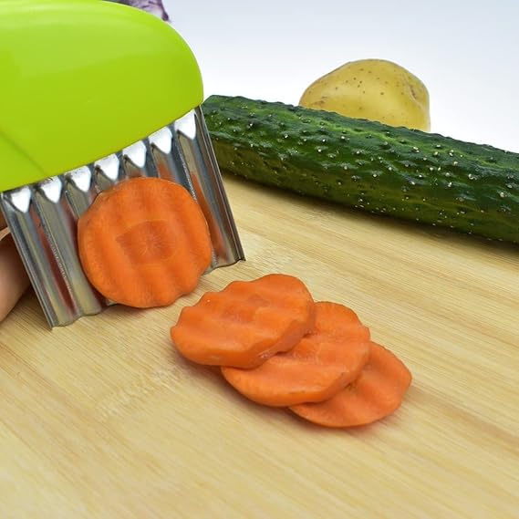 Styxon Stainless Steel Crinkle Cutter for Wavy Slicing and Veggie Prep