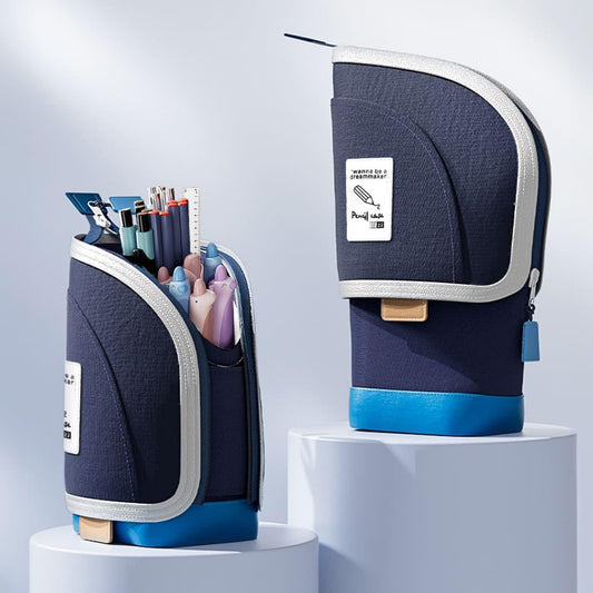 Waterproof Stand-Up Pencil Case – 360° Stiff Pen Holder for School, Office & Travel