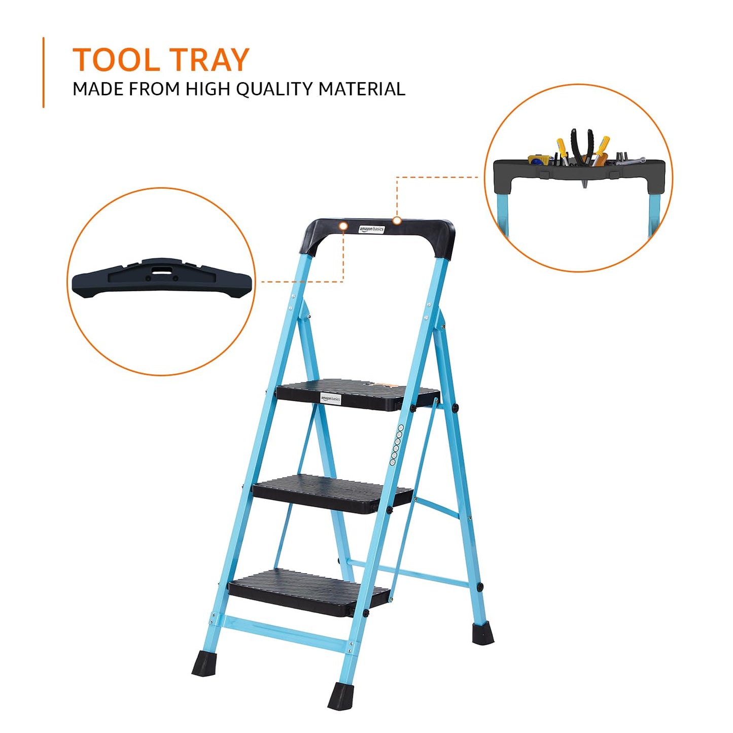 Heavy-Duty Anti-Slip Ladder with Tool Tray & Safety Lock – 1-Year Warranty