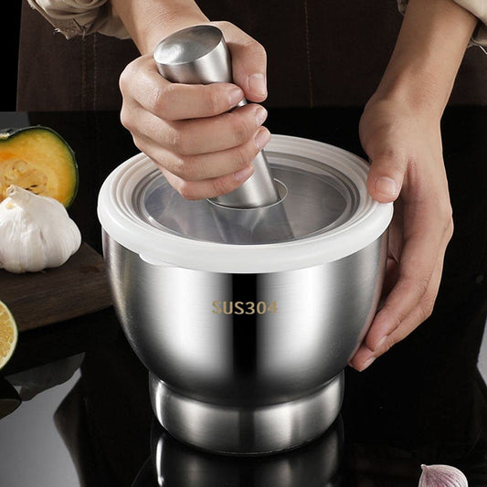 Premium Stainless Steel Mortar & Pestle – Perfect for Herbs, Spices & Pills