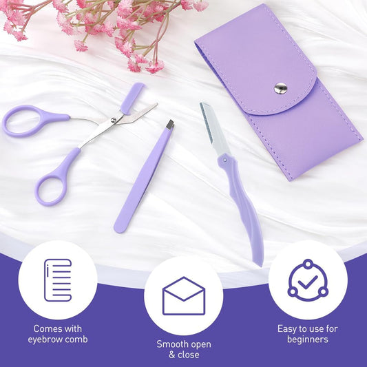 Portable Eyebrow Trimming Kit | Precision Eyebrow Razor & Tweezers