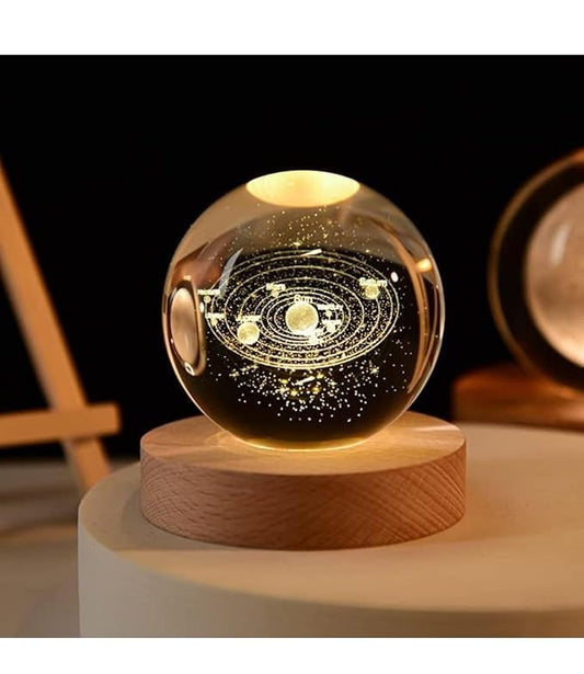 3D Crystal Solar System Ball – LED Night Light & Home Décor | Gift for Astronomy Lovers