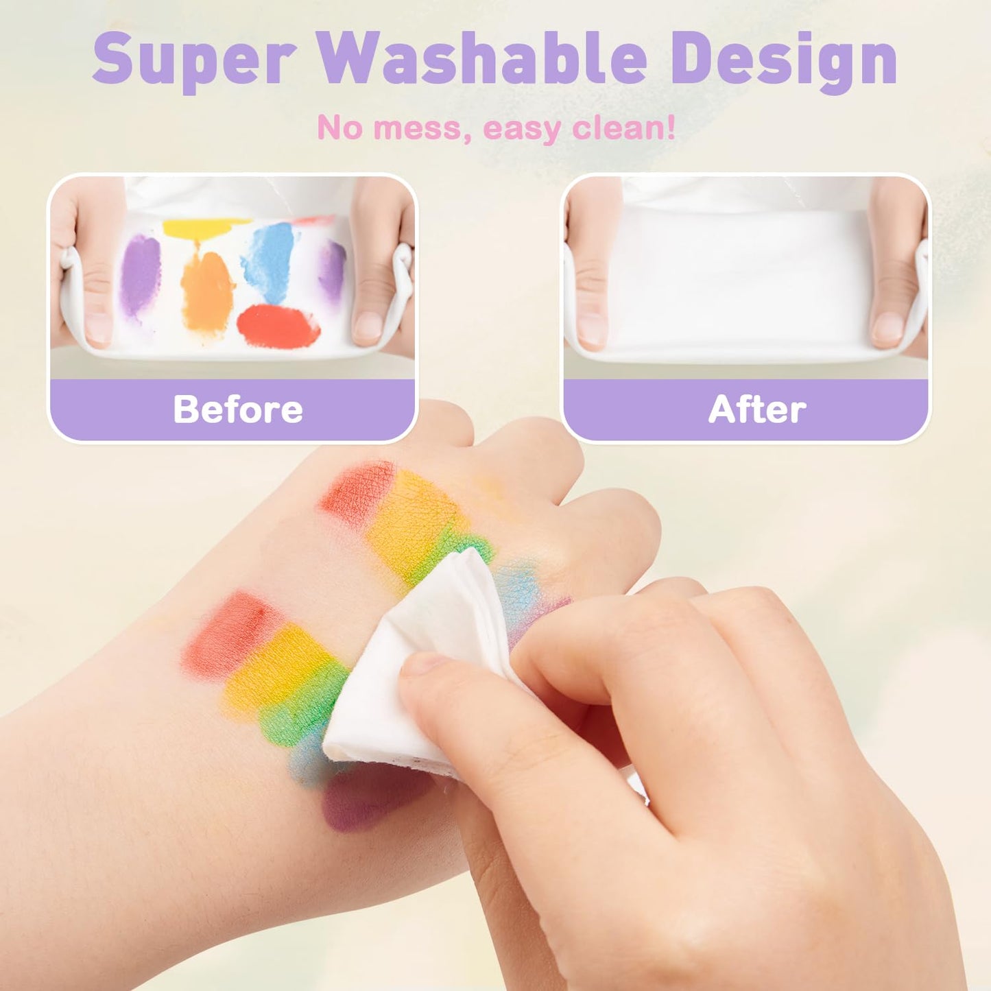 Toddler Finger Painting Kit | Mess-Free Washable Coloring Book with Stamps & Paint – Preschool Learning Activity