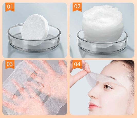 Compressed Cotton Sheet Masks (Pack of 50) | DIY Hydrating Facial Masks for All Skin Types