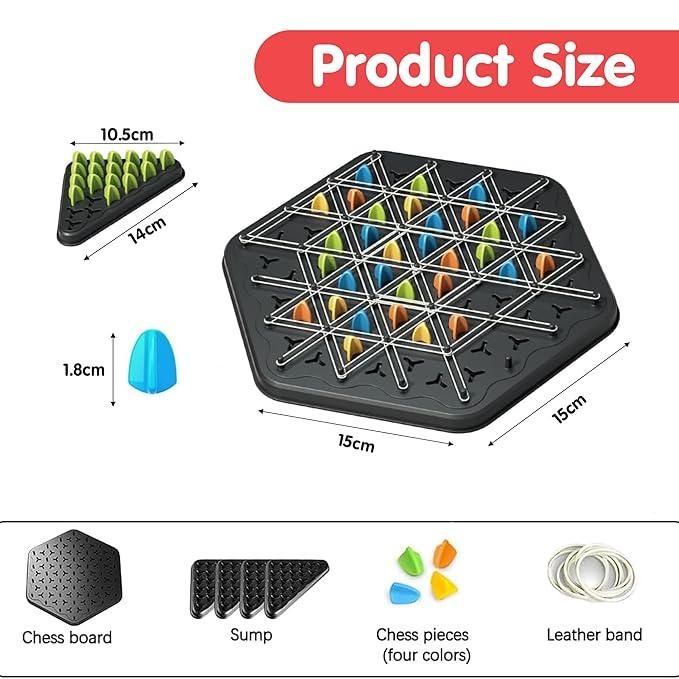 Chain Triangle Chess Game | Compact & Educational Puzzle for Kids | ABS Plastic