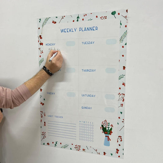 Weekly Planner Organizer Sheet – Reusable & Minimalist Design | White | Adult Stationer