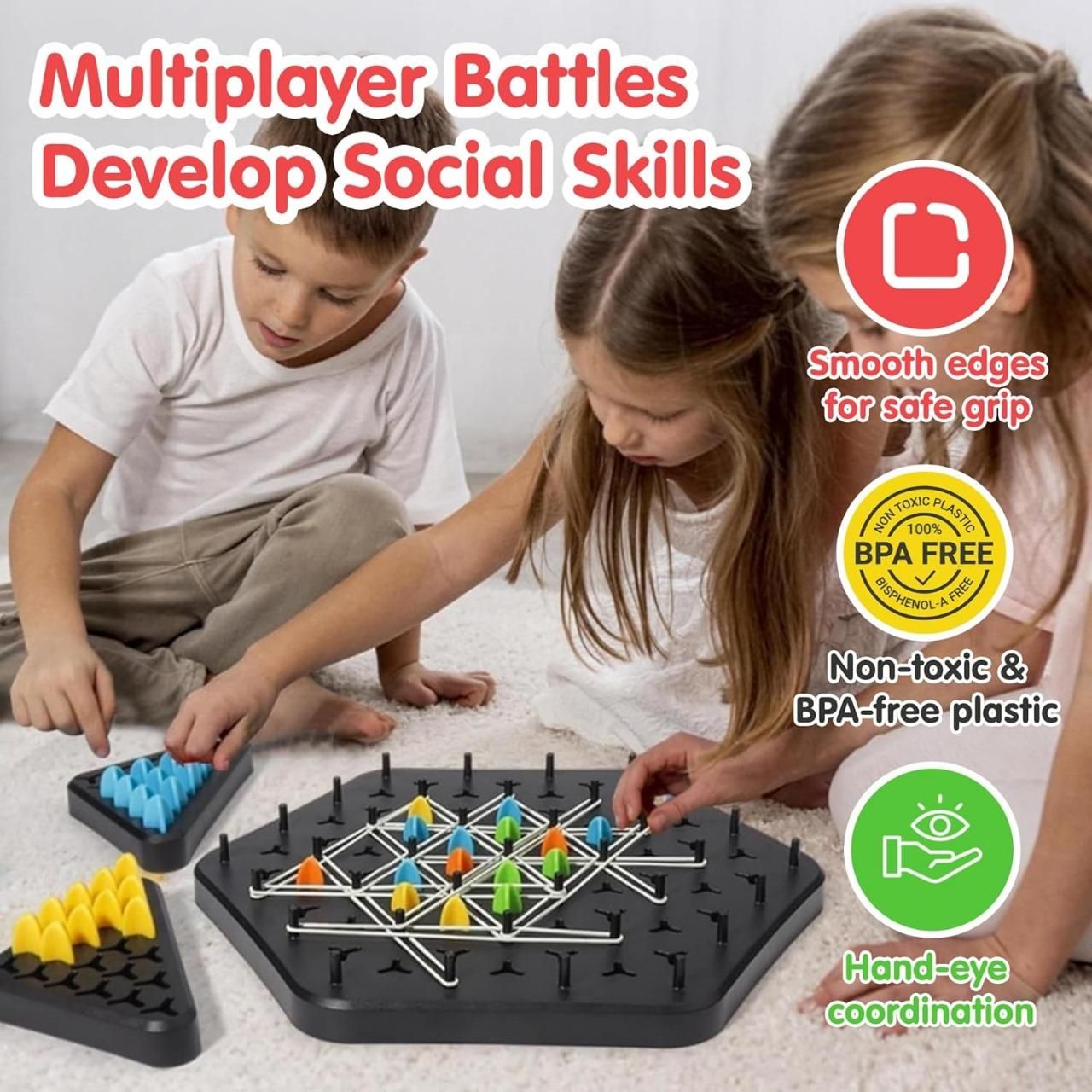 Chain Triangle Chess Game | Compact & Educational Puzzle for Kids | ABS Plastic