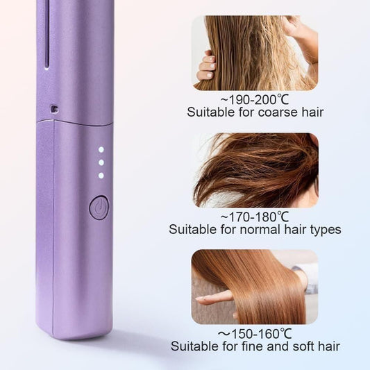 Meneflix Portable Mini Cordless Hair Straightener | Rechargeable Hot Comb