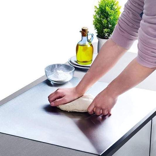 Stainless Steel Chopping Board (35x31cm) | Durable, Non-Porous Cutting Surface