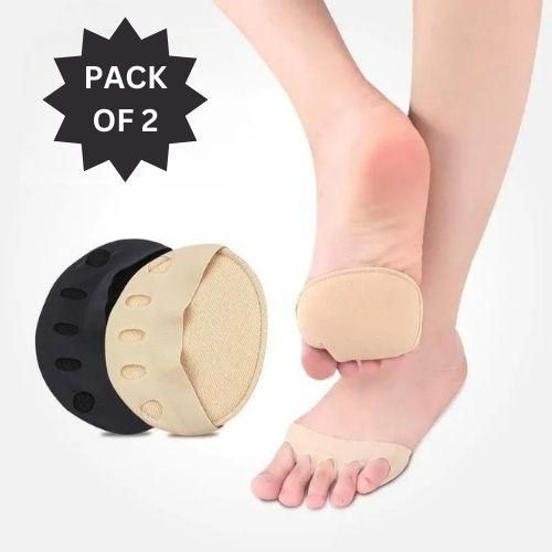 Invisible Ruffle Wave Toe Pad Inserts - Pack of 2 Pairs (Black/Beige)