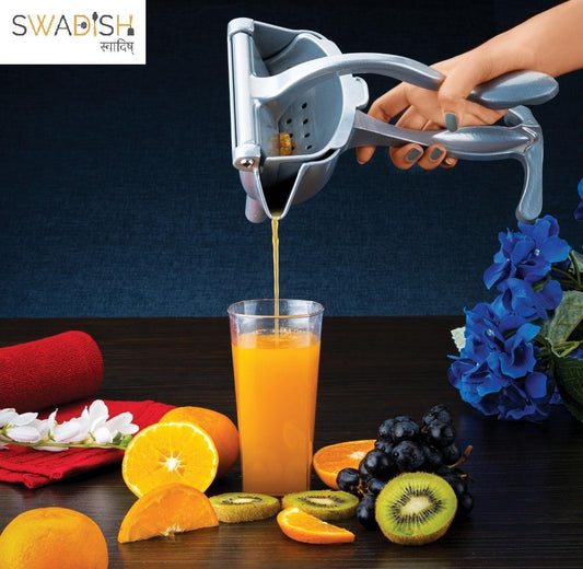 Manual Fruit Press Aluminum Squeezer | Heavy Duty Hand Juicer for Lemon, Lime, and Orange