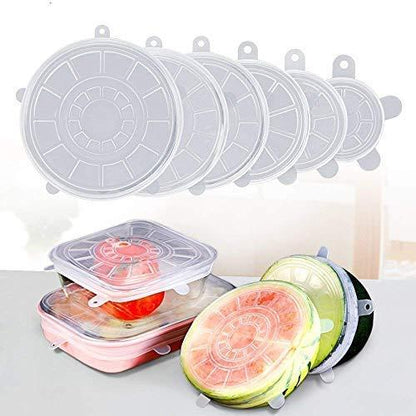 6-Piece Food Saver Covers Set | Reusable Silicone Stretch Lids