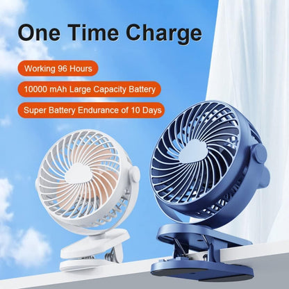 Portable Desk Fan with 360° Rotation and 10000mAh Rechargeable Battery