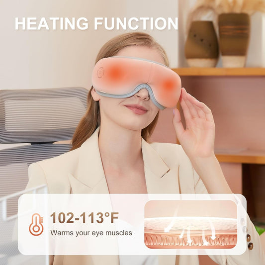 Heated Eye Massager with Bluetooth & 5 Modes | Relax & Relieve Eye Strain