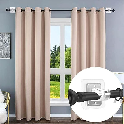 Heavy-Duty Curtain Rod Holders & Adhesive Wall Hooks for Multi-Purpose Use