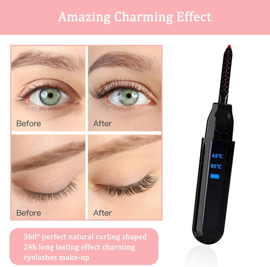 TECNOVIQ Heated Eyelash Curler – Quick Curl, 2 Heat Settings, Rechargeable & Safe