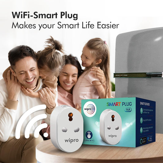 Wipro 16A Smart Plug | Wi-Fi Enabled | Alexa & Google Assistant Compatible
