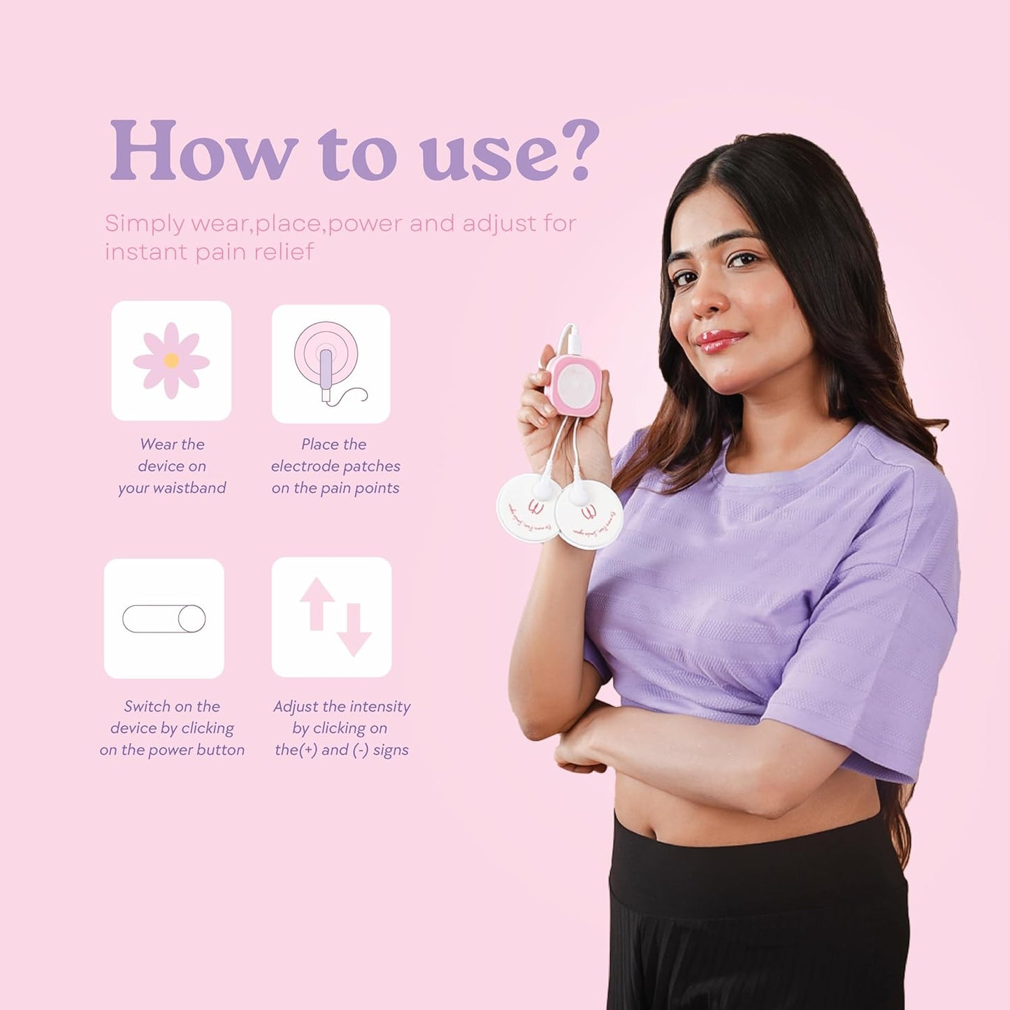 Matri Period Pain Relief Device – Advanced TENS & ComfortWave Technology | 30 Intensity Levels | Drug-Free Cramp Relief