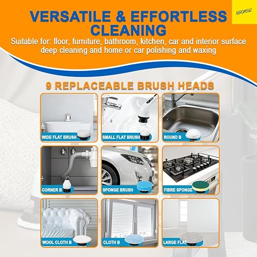Electric Cleaning Brush – Cordless, Rechargeable, and Versatile Cleaning