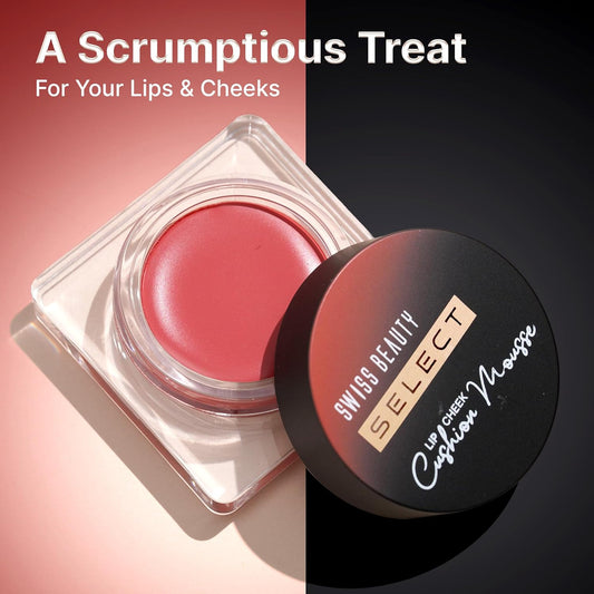 Swiss Beauty Lip & Cheek Cushion Mousse | 12-Hour Stay | Vitamin E | Cream-to-Powder Finish