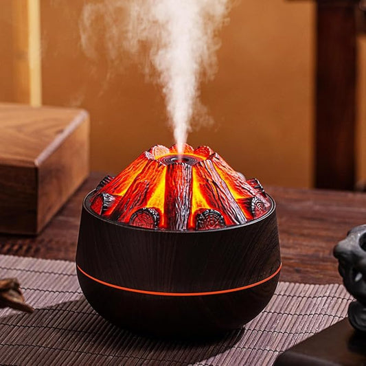 Simulated Charcoal Fire Humidifier – Realistic Flame Effect & Aroma Diffuser