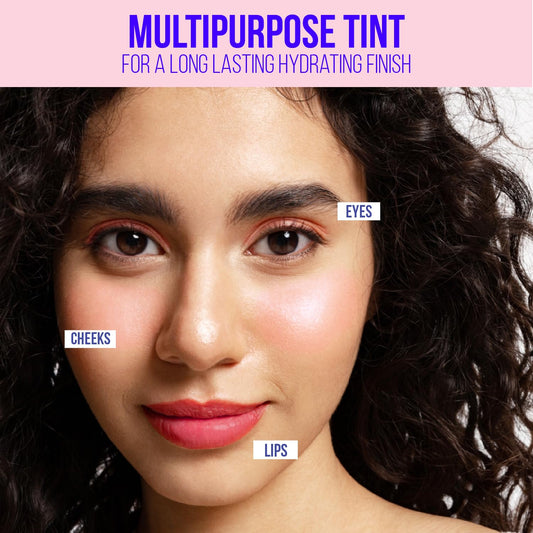 Blue Heaven Lip & Cheek Tint | 3-in-1 Liquid Blush | Pomegranate & Strawberry | Long-Lasting | All Skin Types