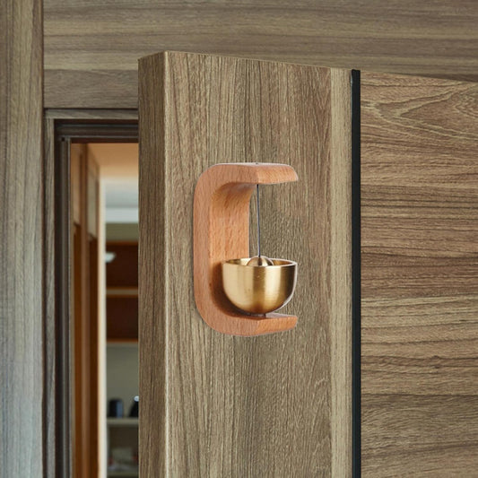 Magnetic Doorbell Wind Chime with Brass Bell | Decorative Home & Office Door Chime