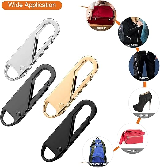 Durable Metal Zipper Replacement Pull Tabs - Easy to Install, No Tools Needed