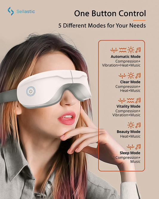 Heated Eye Massager with Bluetooth & 5 Modes | Relax & Relieve Eye Strain