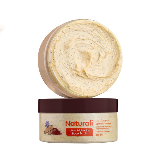Naturali Ubtan Brightening Body Scrub | Tan Removal | Saffron & Turmeric | All Skin Types