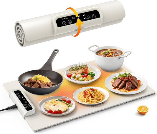 Electric Warming Tray – Foldable, Adjustable Temperature & Easy to Clean