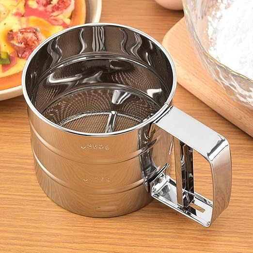 Double Layer Stainless Steel Flour Sieve – Perfect for Baking Cakes and Pastries