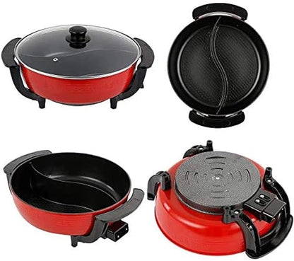 Inllex 5L Non-Stick Divided Electric Hot Pot – Dual Flavors & Fast Heating