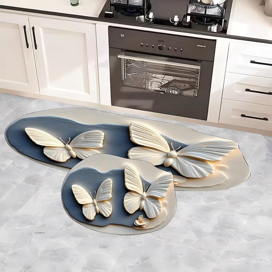 Anti-Slip Kitchen Mat Set – Water Absorbent Washable Rugs for Home & Bathroom (Set of 2)