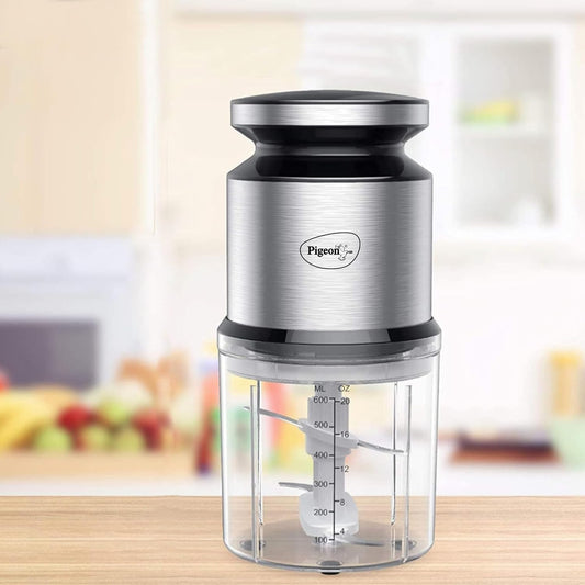 300W Electric Vegetable Chopper with 600ml Unbreakable Bowl | Twin Blades | One Touch Operation