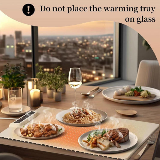 Electric Warming Tray – Foldable, Adjustable Temperature & Easy to Clean