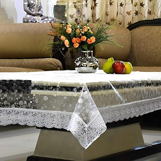 Kuber Industries PVC Center Table Cover - Durable & Spill-Resistant with Elegant Stone Print