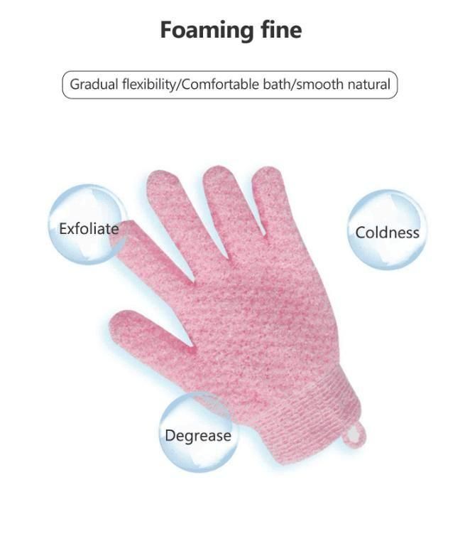 Five-Figure Bath Gloves for Exfoliating and Cleansing – Pack of 1 Pair, Free Size