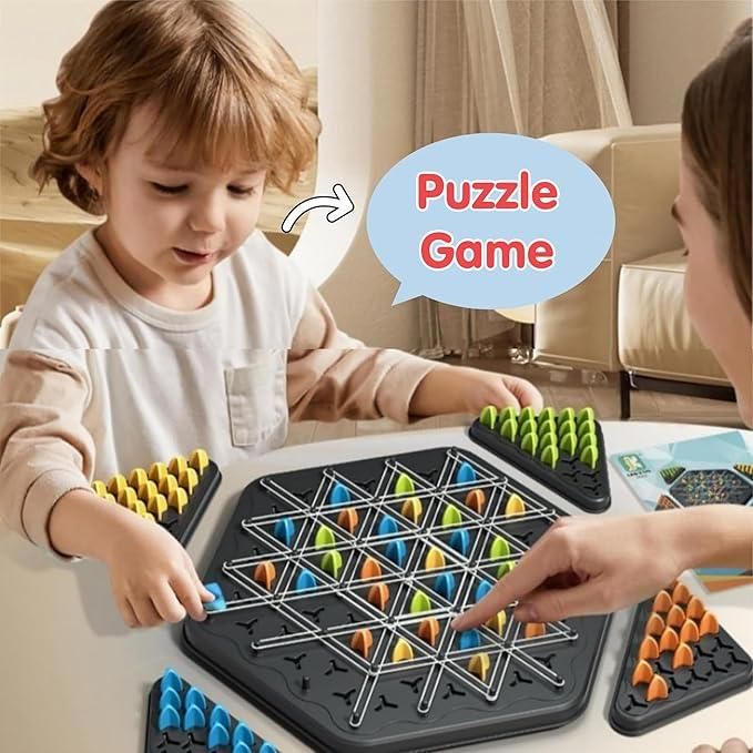 Chain Triangle Chess Game | Compact & Educational Puzzle for Kids | ABS Plastic