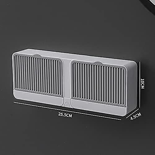 Wall-Mounted Double Bar Soap Box with Lid | Durable & Self-Adhesive Soap Holder