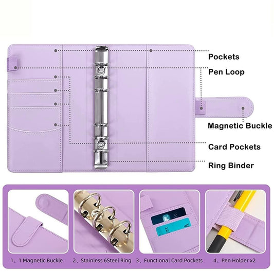 Money Saver Budget Ring Binder Notebook | Faux Leather | Waterproof