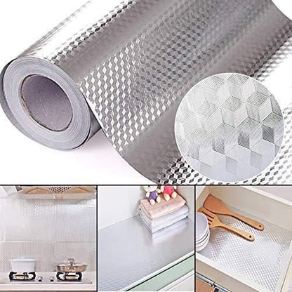 Aluminum Foil Peel and Stick Kitchen Backsplash Wallpaper - Oil Proof and Waterproof